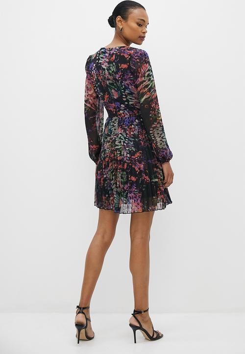 MILLA - Fit and flare pleated mini dress - butterfly print