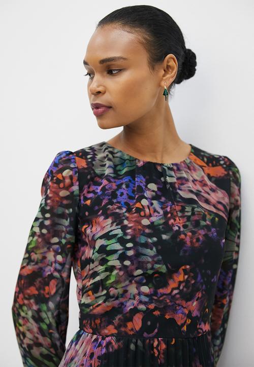 MILLA - Fit and flare pleated mini dress - butterfly print