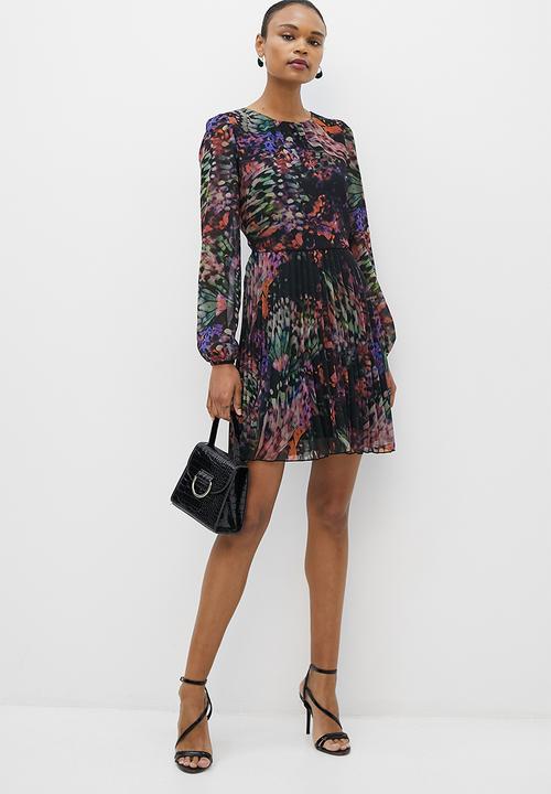 MILLA - Fit and flare pleated mini dress - butterfly print