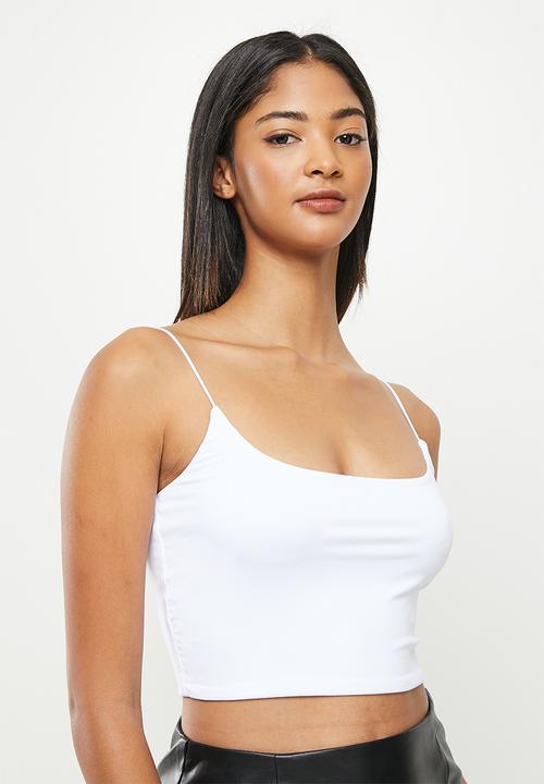Supré  - Mara luxe elastic strap crop - white