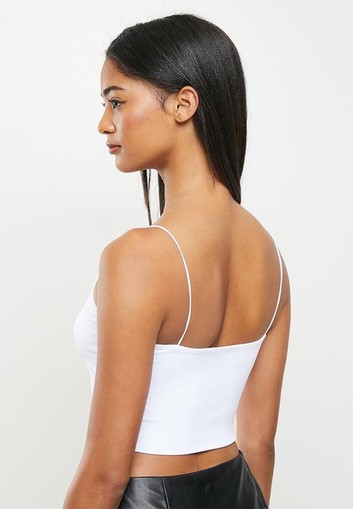 Supré  - Mara luxe elastic strap crop - white