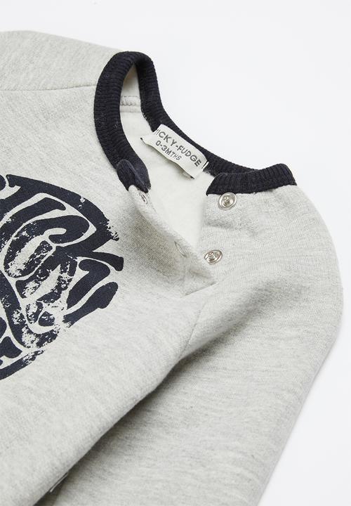 Sticky Fudge - Babies branded sweater - grey & black