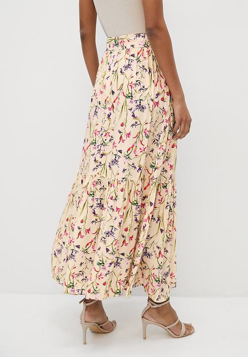 MILLA - Tiered maxi skirt - wildflower