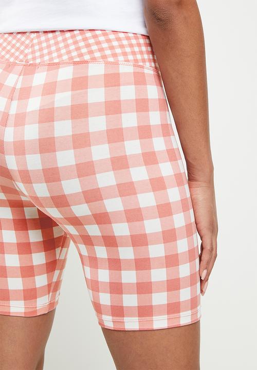 Vans - Mixed up gingham legging short - pink 