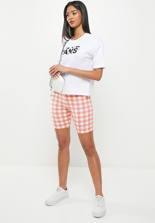 Vans - Mixed up gingham legging short - pink 