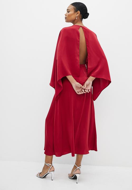 MILLA - Caped sleeve dress - red