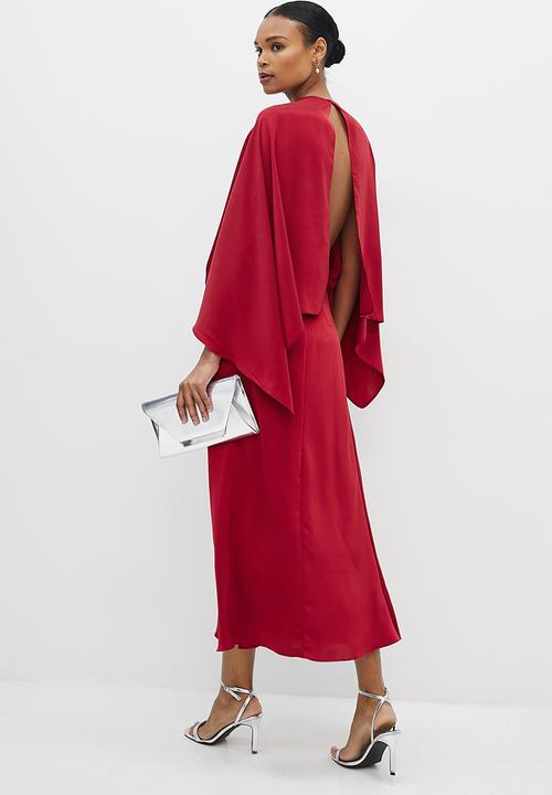 MILLA - Caped sleeve dress - red