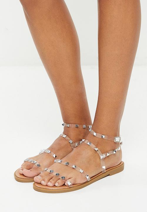 Madison® - Mariska studded ankle strap sandal - clear 
