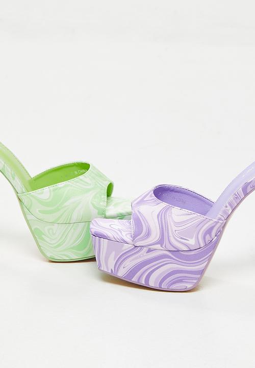 Public Desire - Truce anklet platform heel - lilac print