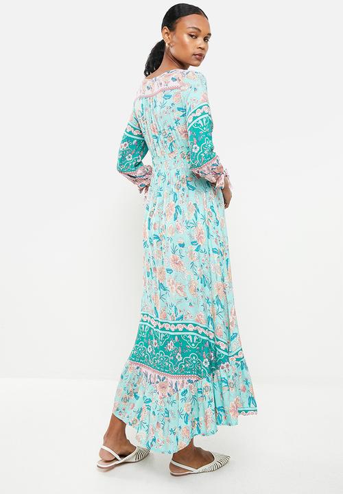 Stella Morgan - Border printed maxi dress - mint