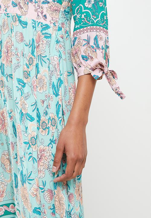 Stella Morgan - Border printed maxi dress - mint