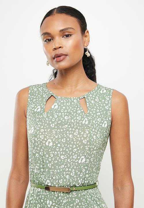 Stella Morgan - Sleeveless maxi ditsy print dress - green