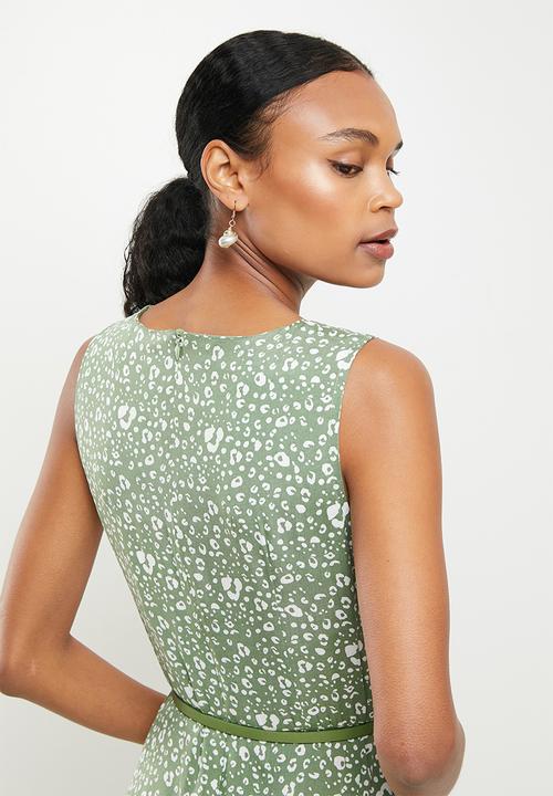 Stella Morgan - Sleeveless maxi ditsy print dress - green