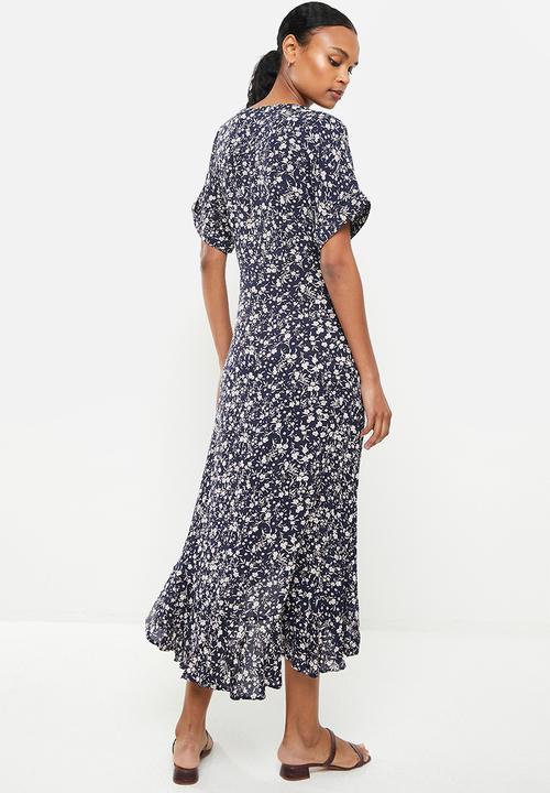 Stella Morgan - Soft ruffle dress - navy