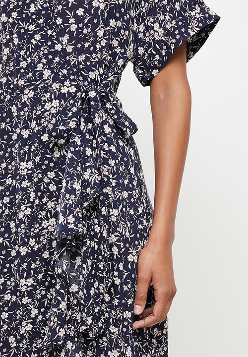 Stella Morgan - Soft ruffle dress - navy
