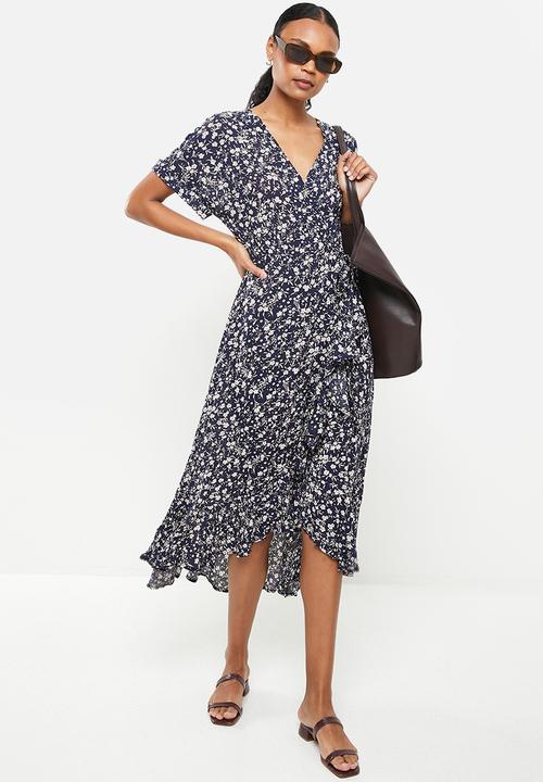 Stella Morgan - Soft ruffle dress - navy