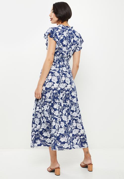 Stella Morgan - Floral printed midi dress - navy