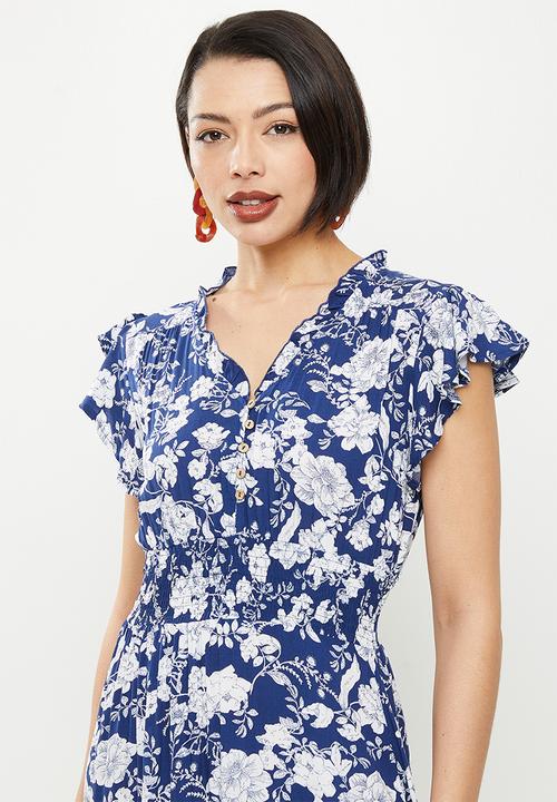 Stella Morgan - Floral printed midi dress - navy