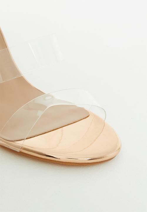 Footwork - Amethyst chain ankle cuff stiletto heel - rose gold