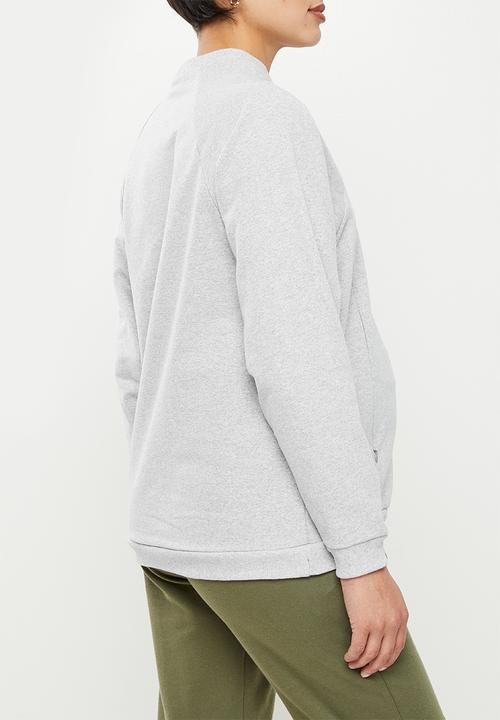 Superbalist - Maternity nursing funnel neck crew - grey