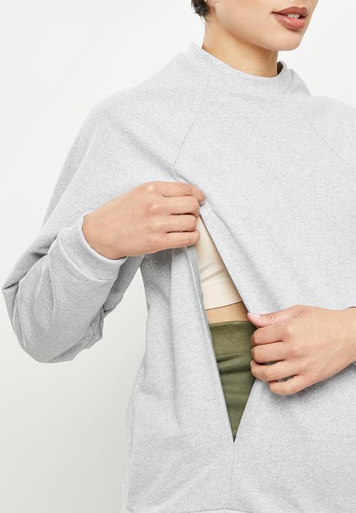 Superbalist - Maternity nursing funnel neck crew - grey