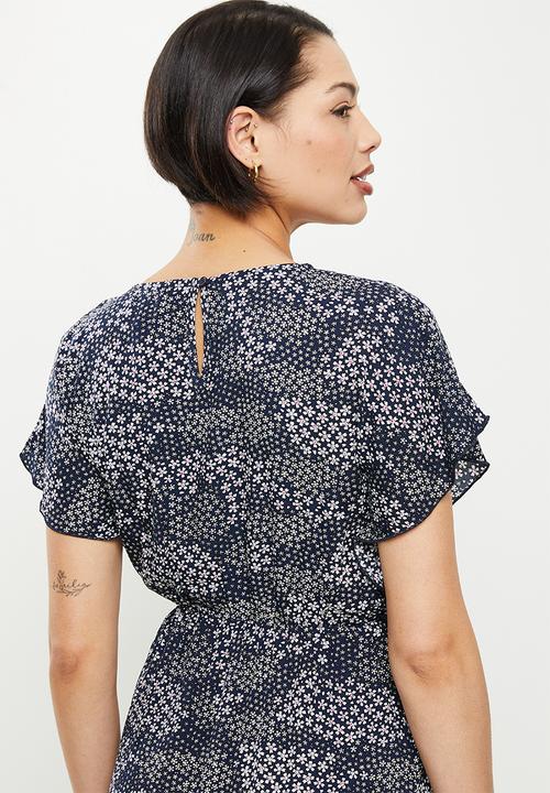 Stella Morgan - Printed midi - navy
