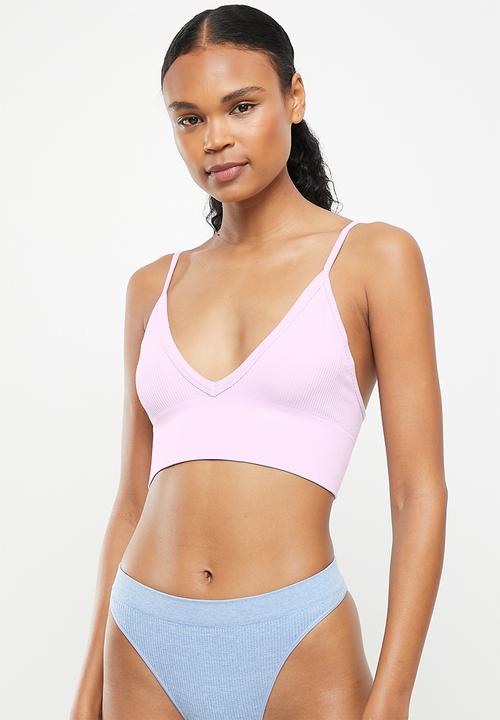 Cotton On - New love longline seamless bralette 2-pack - thistle & mauviene