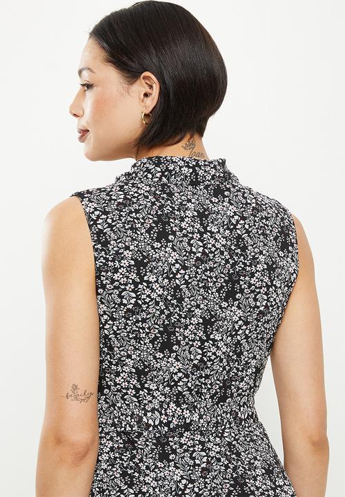 Stella Morgan - Ditsy printed midi dress - black