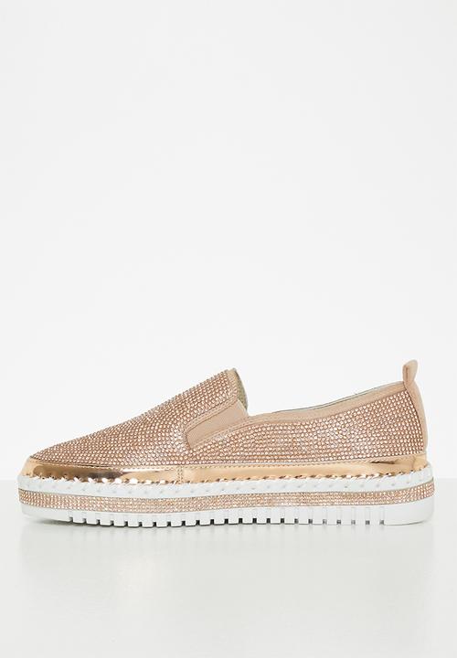 Footwork - Lilith diamante slip-on - rose gold