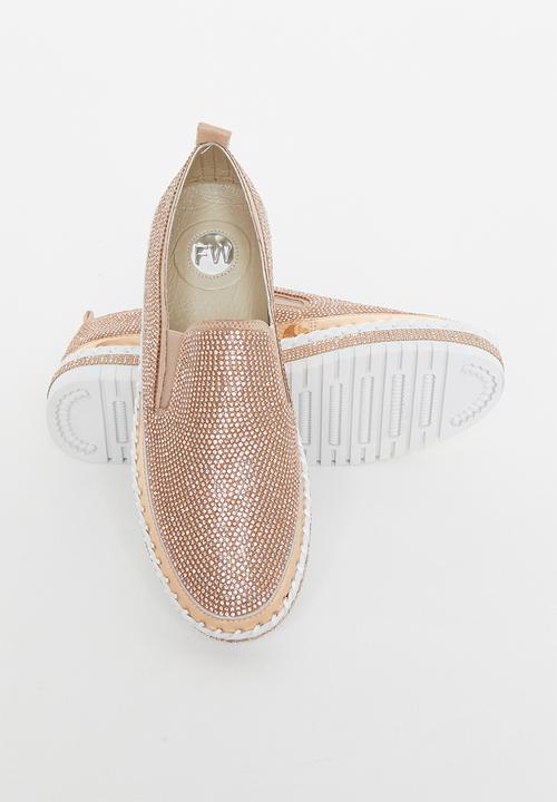 Footwork - Lilith diamante slip-on - rose gold