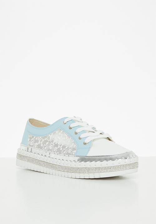 Footwork - Tucana mesh panel sneaker - white & blue
