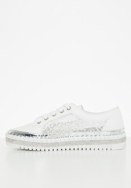 Footwork - Tucana mesh panel sneaker - white