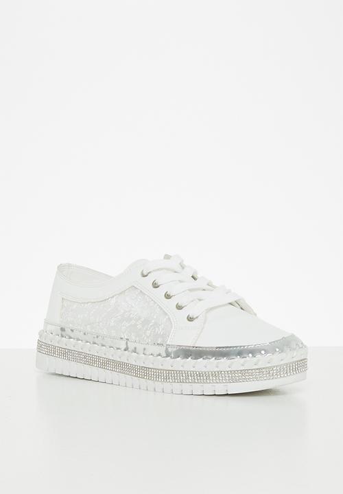 Footwork - Tucana mesh panel sneaker - white