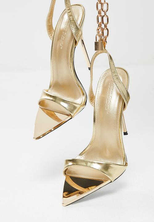 Public Desire - Triumph wide fit stiletto heel - gold 