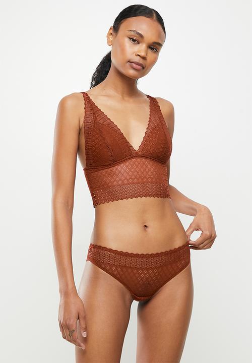 Koton - Lace brazilian brief - cinnamon