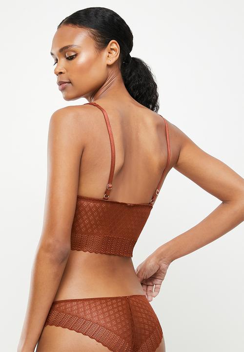 Koton - Lace triangle soft bra - cinnamon