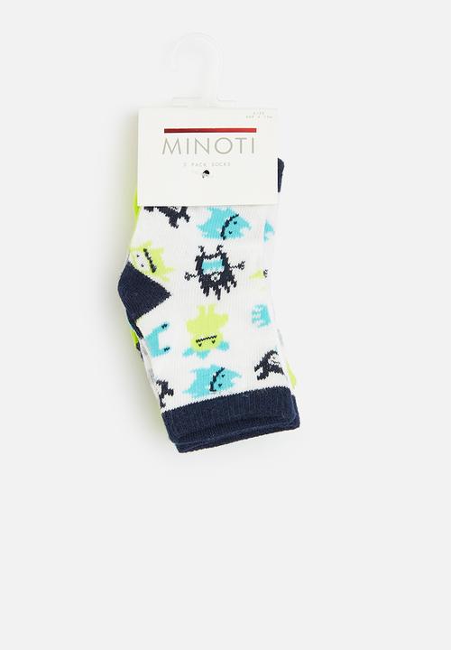 MINOTI - 3 Pack monster jaquard socks - multi