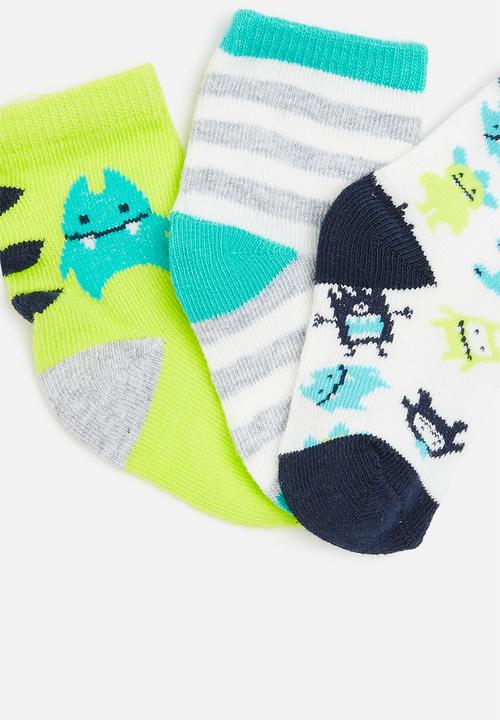 MINOTI - 3 Pack monster jaquard socks - multi