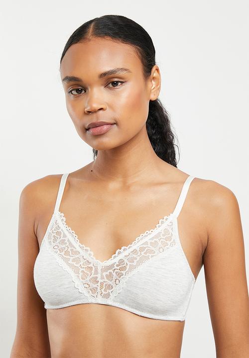 Koton - Lace soft bra - grey melange