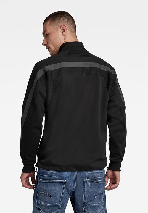 G-STAR - Astro wrap half zip sweater - dark black