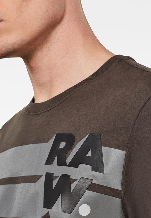 G-STAR - Raw. stripe graphic r t short sleeve - asfalt