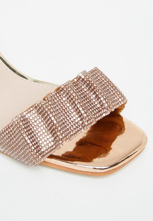 Footwork - Tia ankle cuff clear heel - rose gold