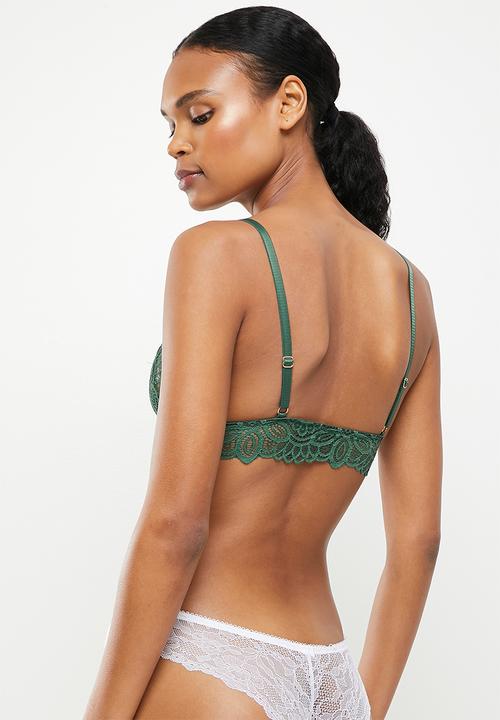 Koton - Lace triangle soft bra - green