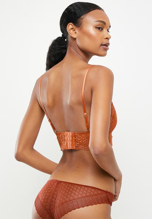 Koton - Lace padded soft bra - burnt orange