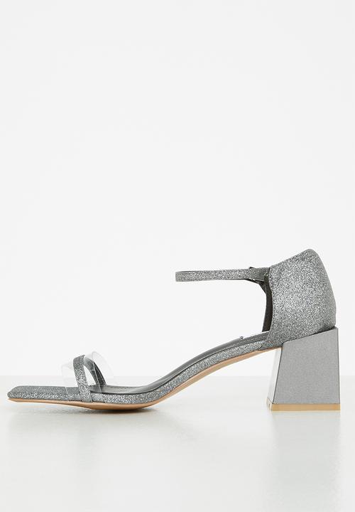 Plum - Holly square toe block heel - pewter