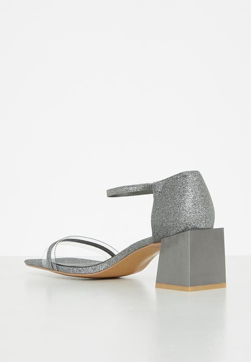 Plum - Holly square toe block heel - pewter