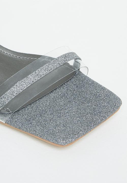 Plum - Holly square toe block heel - pewter