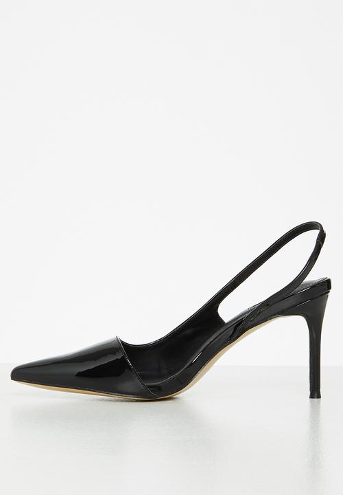 Plum - Lesedi barely there slingback heel - black