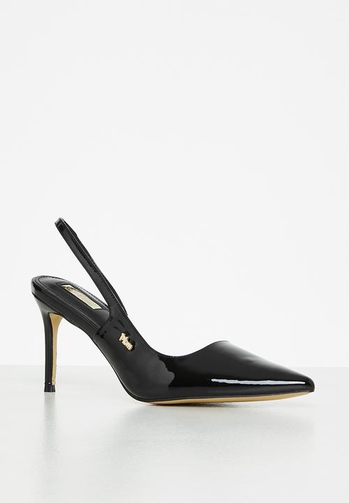 Plum - Lesedi barely there slingback heel - black