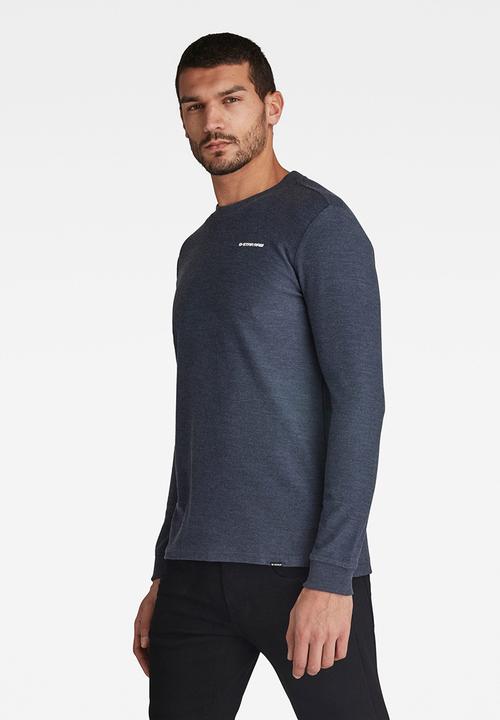 G-STAR - Lightweight textured stitch sweater - sartho blue heather
